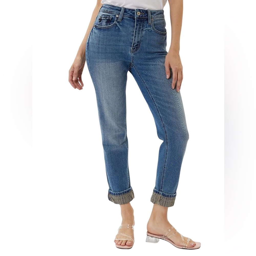 Kancan Ashley Straight Leg hem detail high-rise jeans size 27